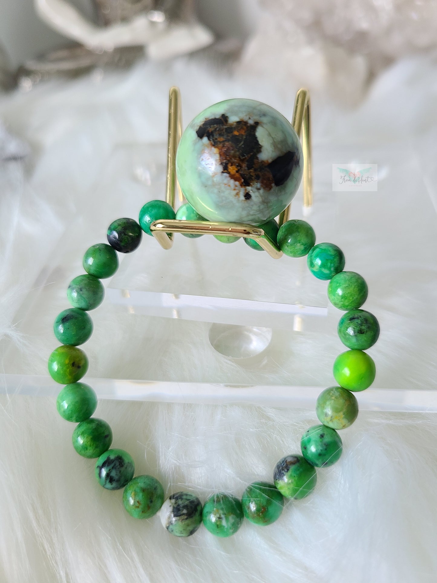 Variscite Sphere and Bracelet Pair (RARE FIND)