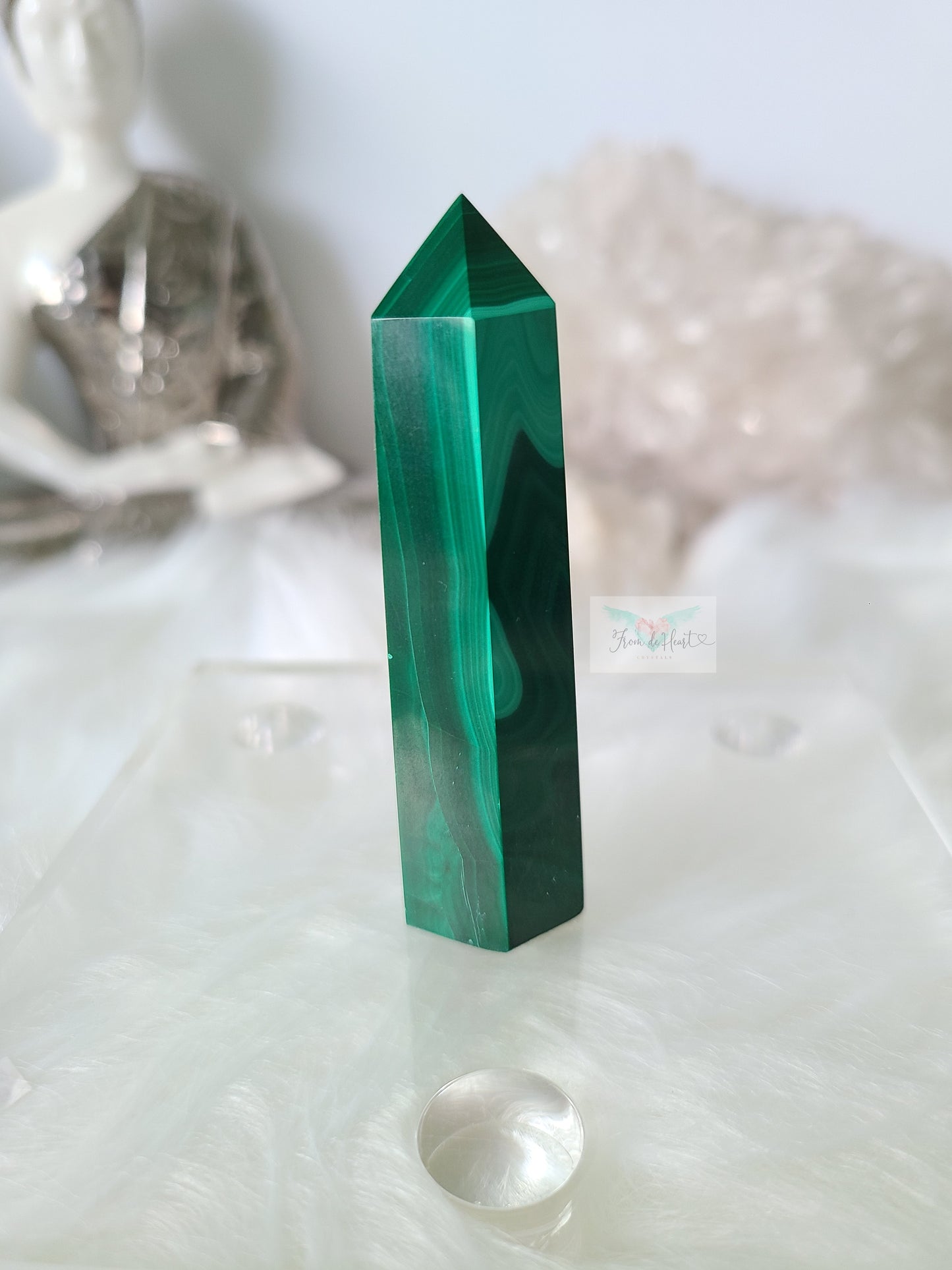 High Quality Malachite Tower with Bracelet Pair