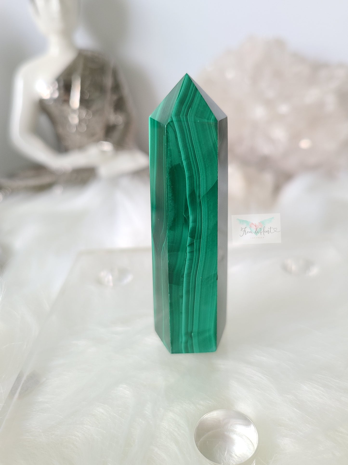 High Quality Malachite Tower with Bracelet Pair