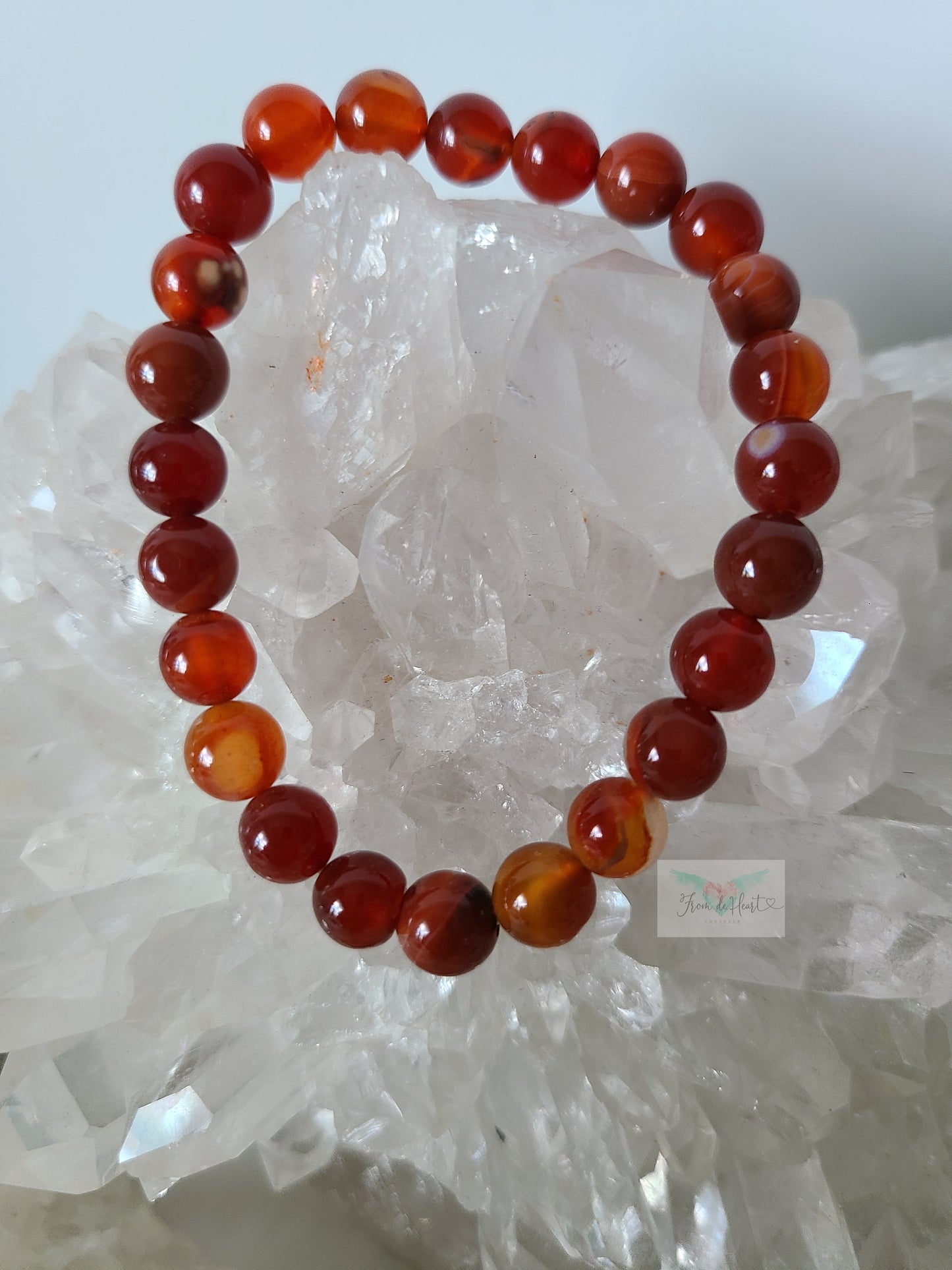 Carnelian Heart and Bracelet Pair