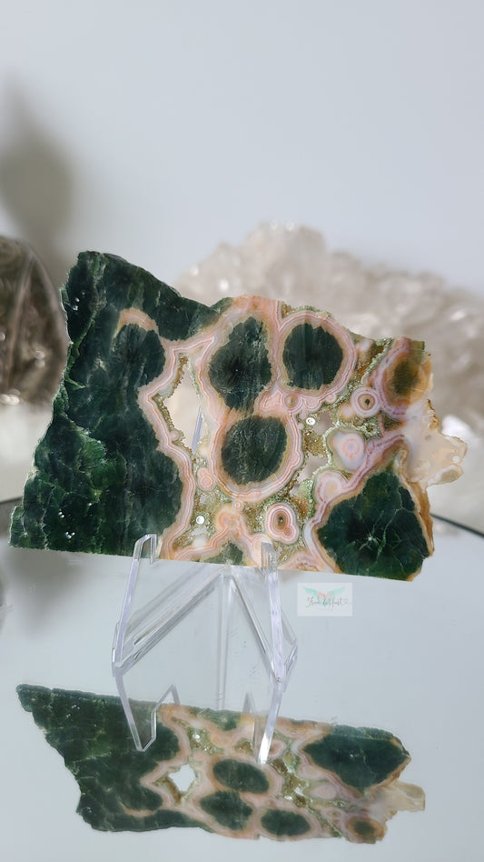 Rare Druzy Old Stock Ocean Jasper Slice