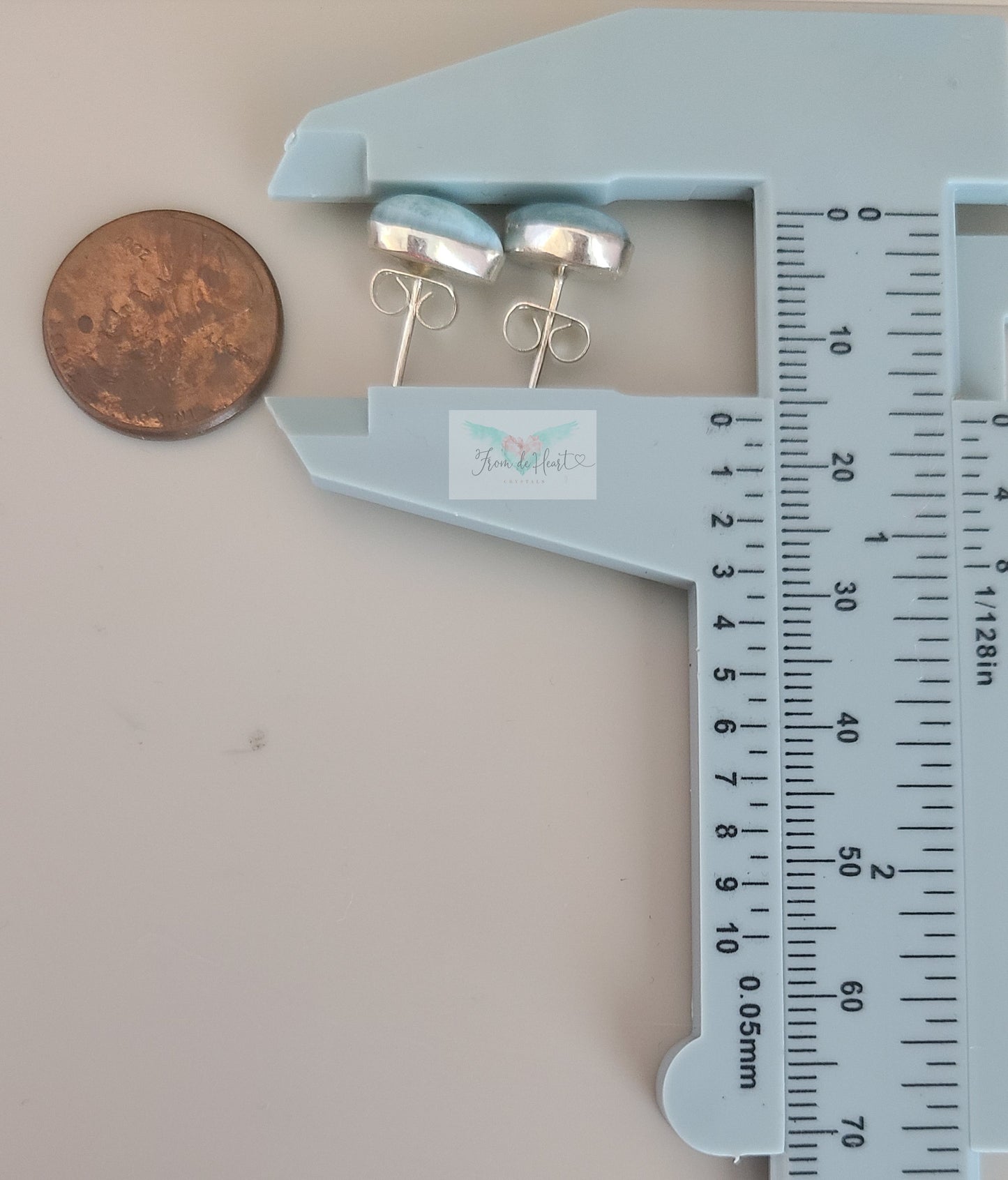 High Grade Larimar Stud Earrings (B)