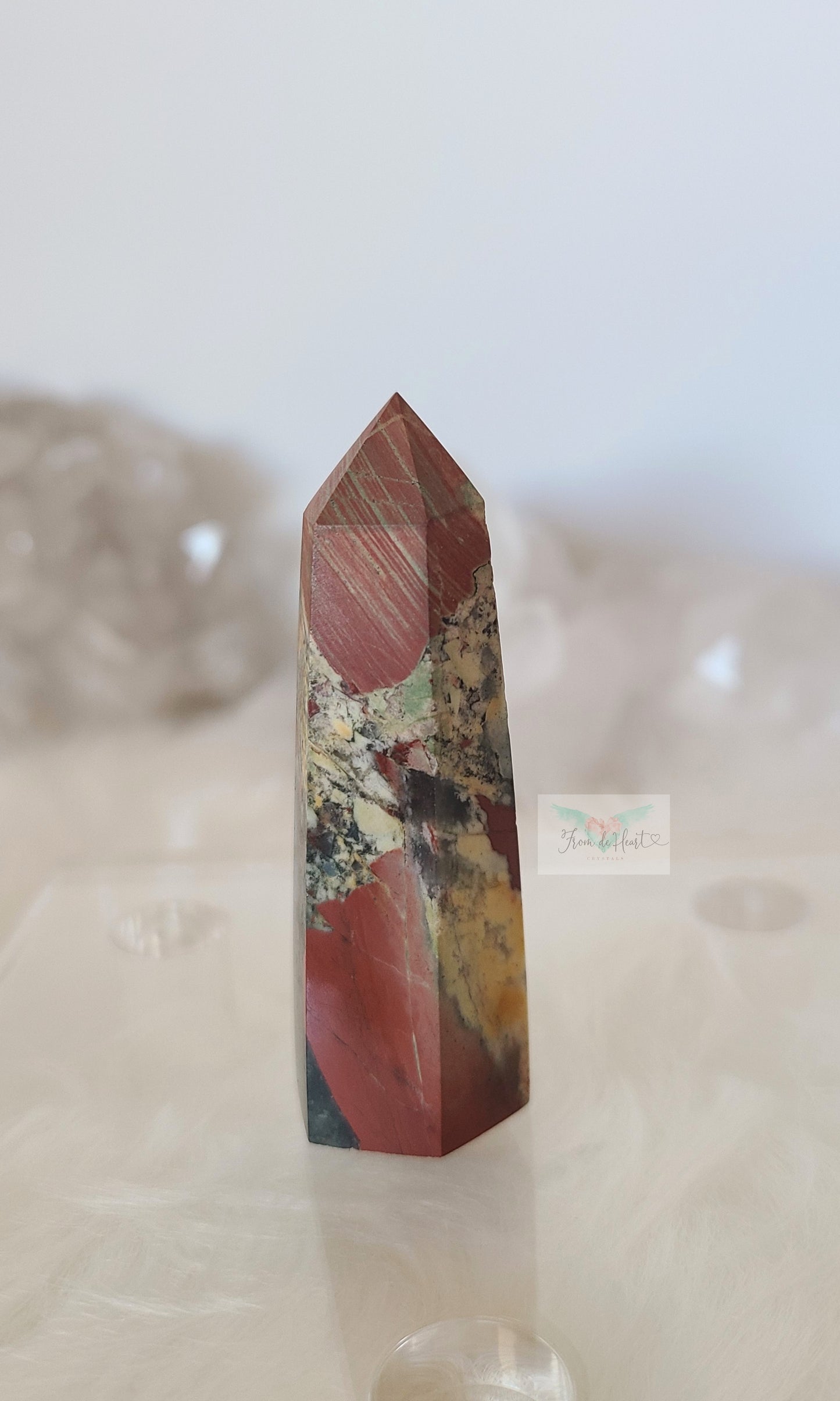 African Bloodstone Point with Pyrite (SALE)