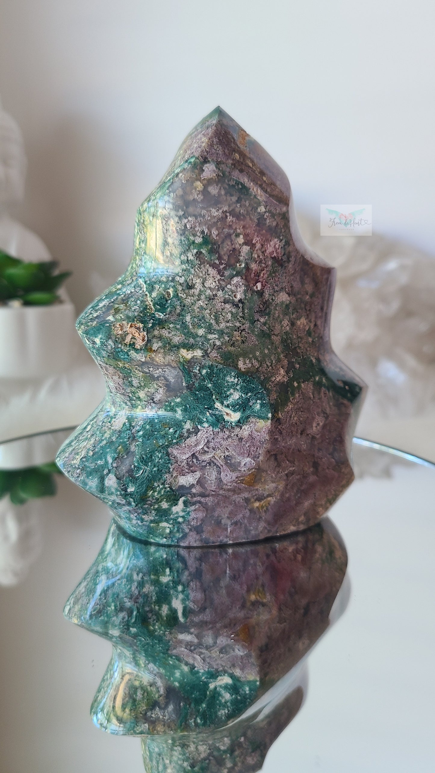 Teal and Lavender Ocean Jasper Flame