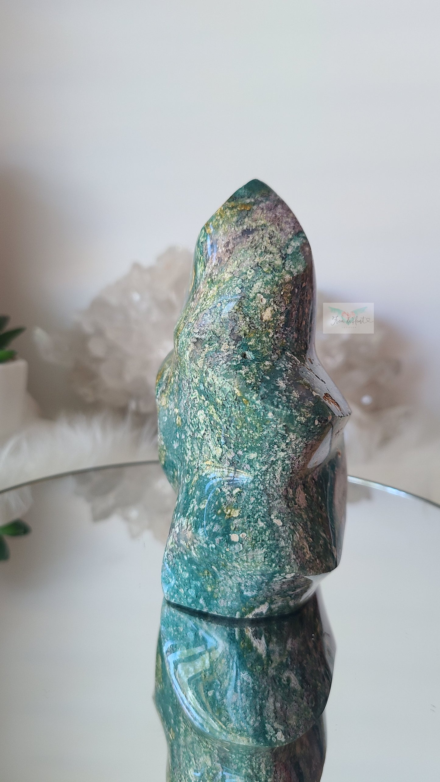 Teal and Lavender Ocean Jasper Flame