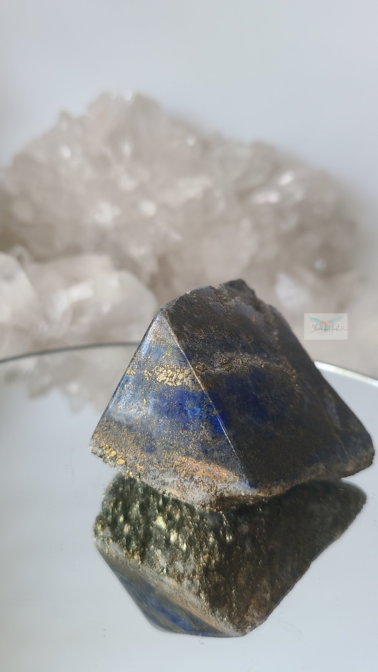 Half Polished Lapis Lazuli Pyrite Freeform (C)