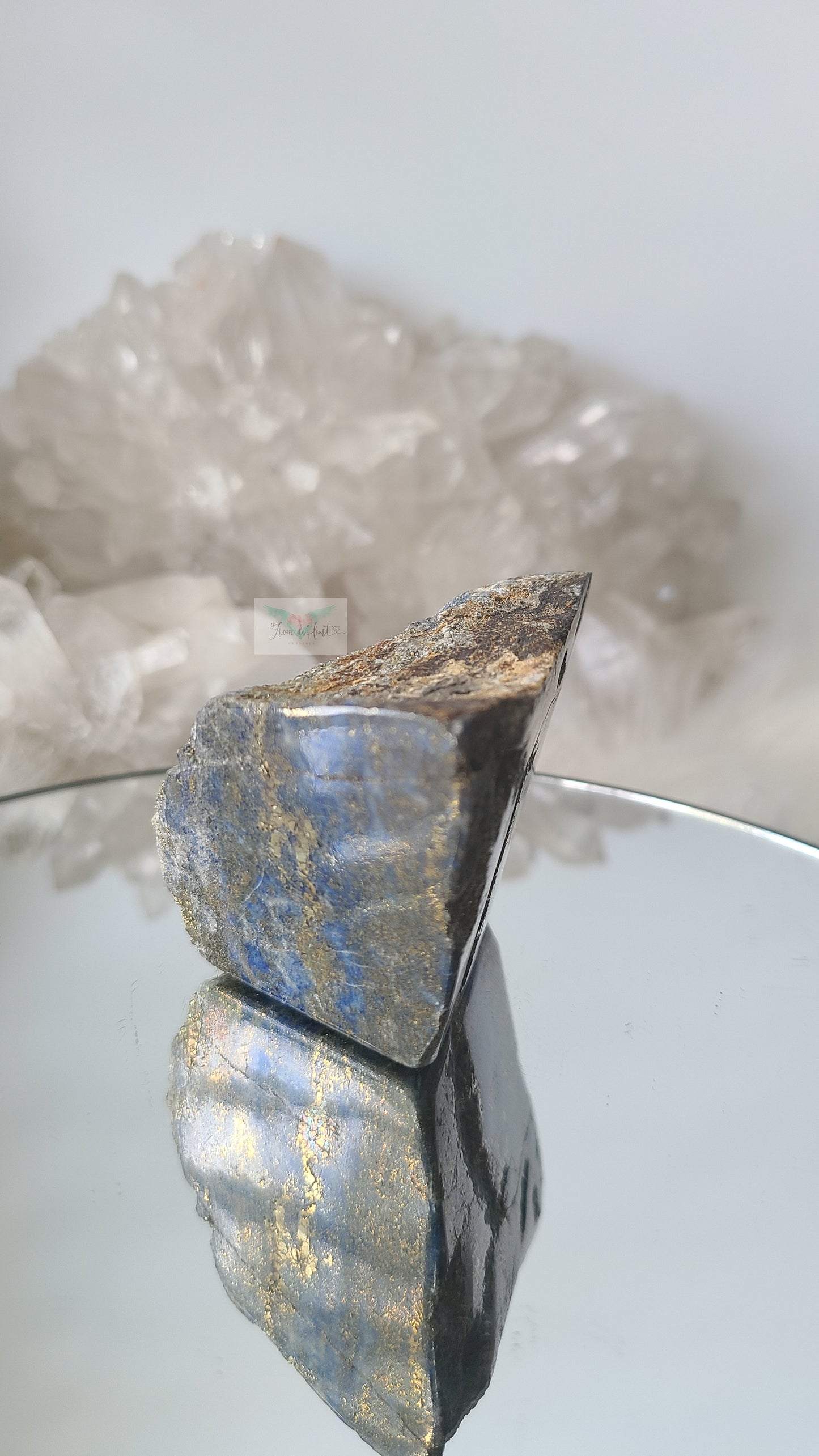 Half Polished Lapis Lazuli Pyrite Freeform (C)