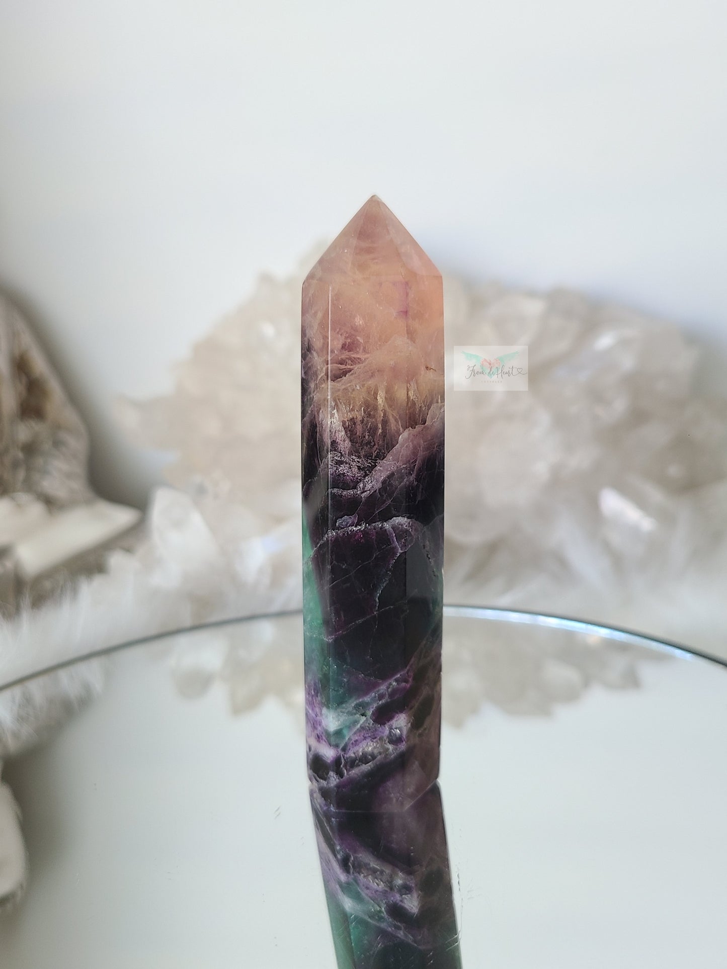 Rainbow Fluorite with Silky Fluorite Tower (Small)