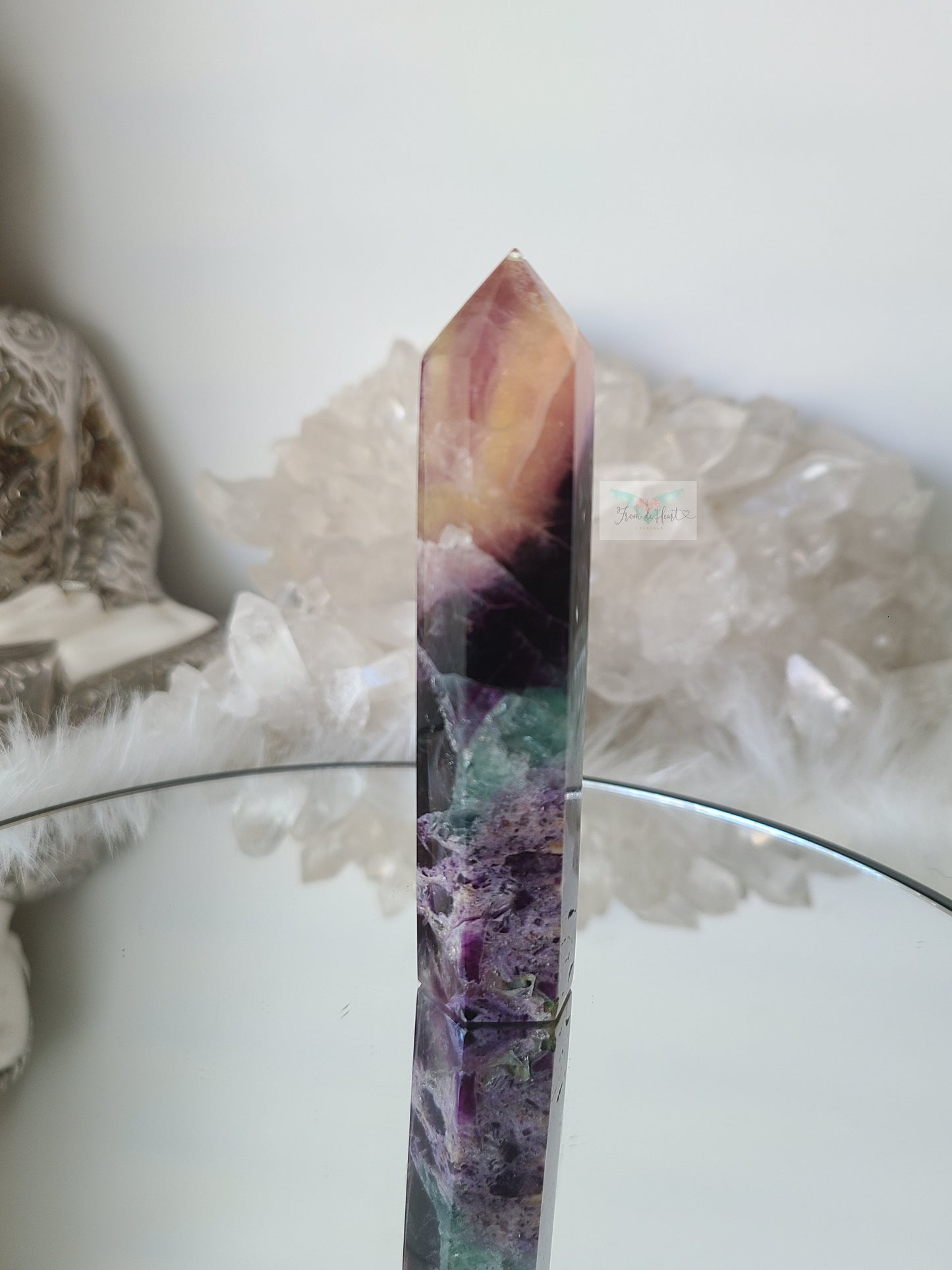 Rainbow Fluorite with Silky Fluorite Tower (Small)