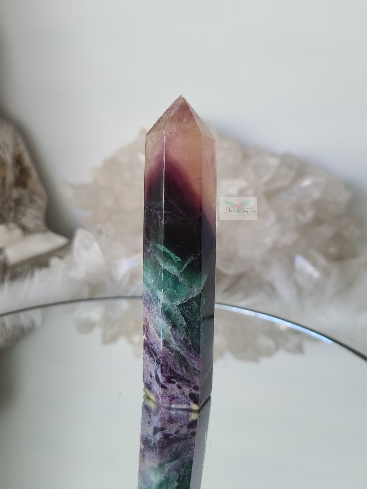 Rainbow Fluorite with Silky Fluorite Tower (Small)