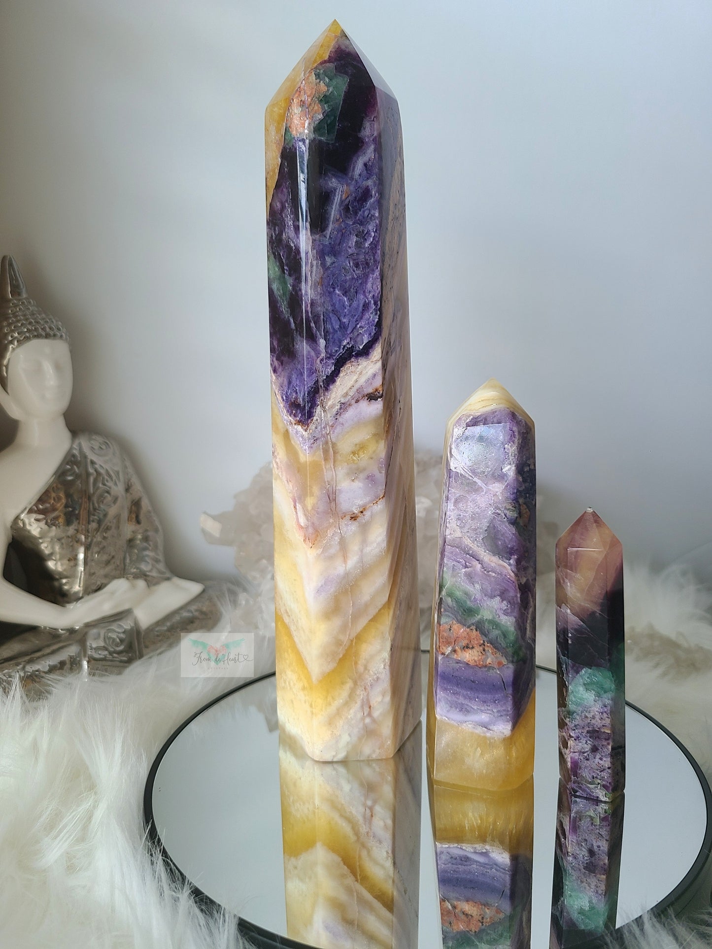 Rainbow Fluorite with Silky Fluorite Tower (Small)