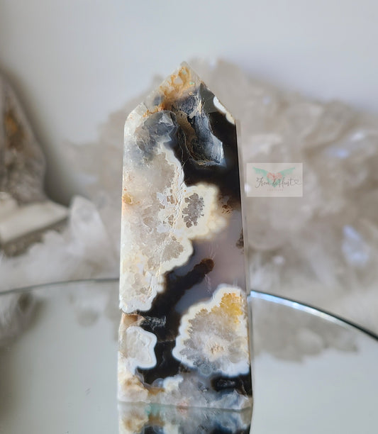 Argentina Agate in Quartz Tower (Rare find) (D)