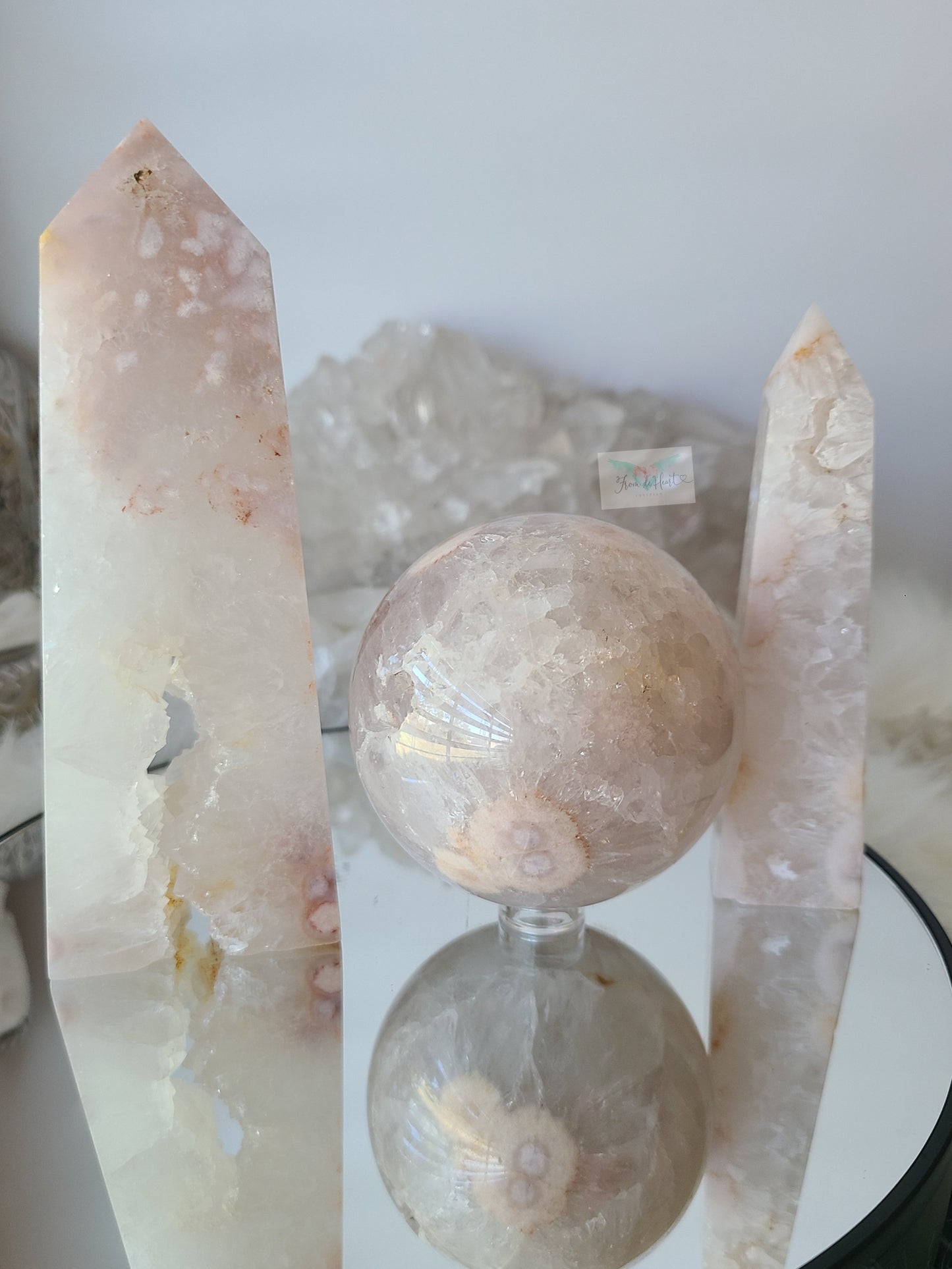 Quartz Flower Agate Tower with Portal