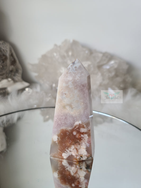 Pink Amethyst Flower Agate Tower (Small)