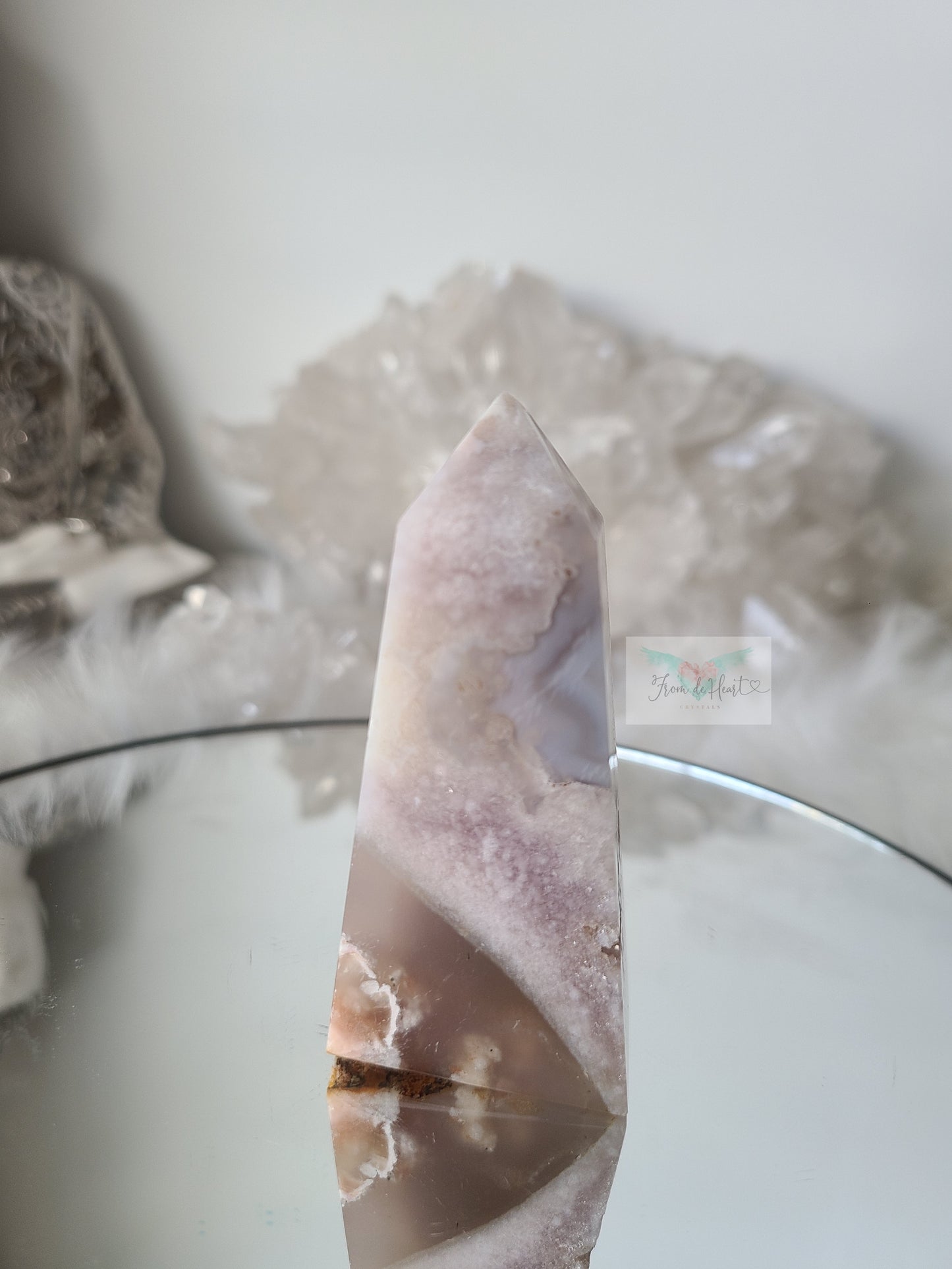 Pink Amethyst Flower Agate Tower (Small)