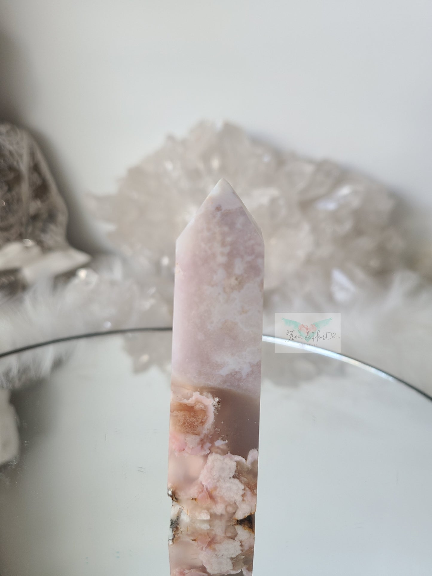 Pink Amethyst Flower Agate Tower (Small)