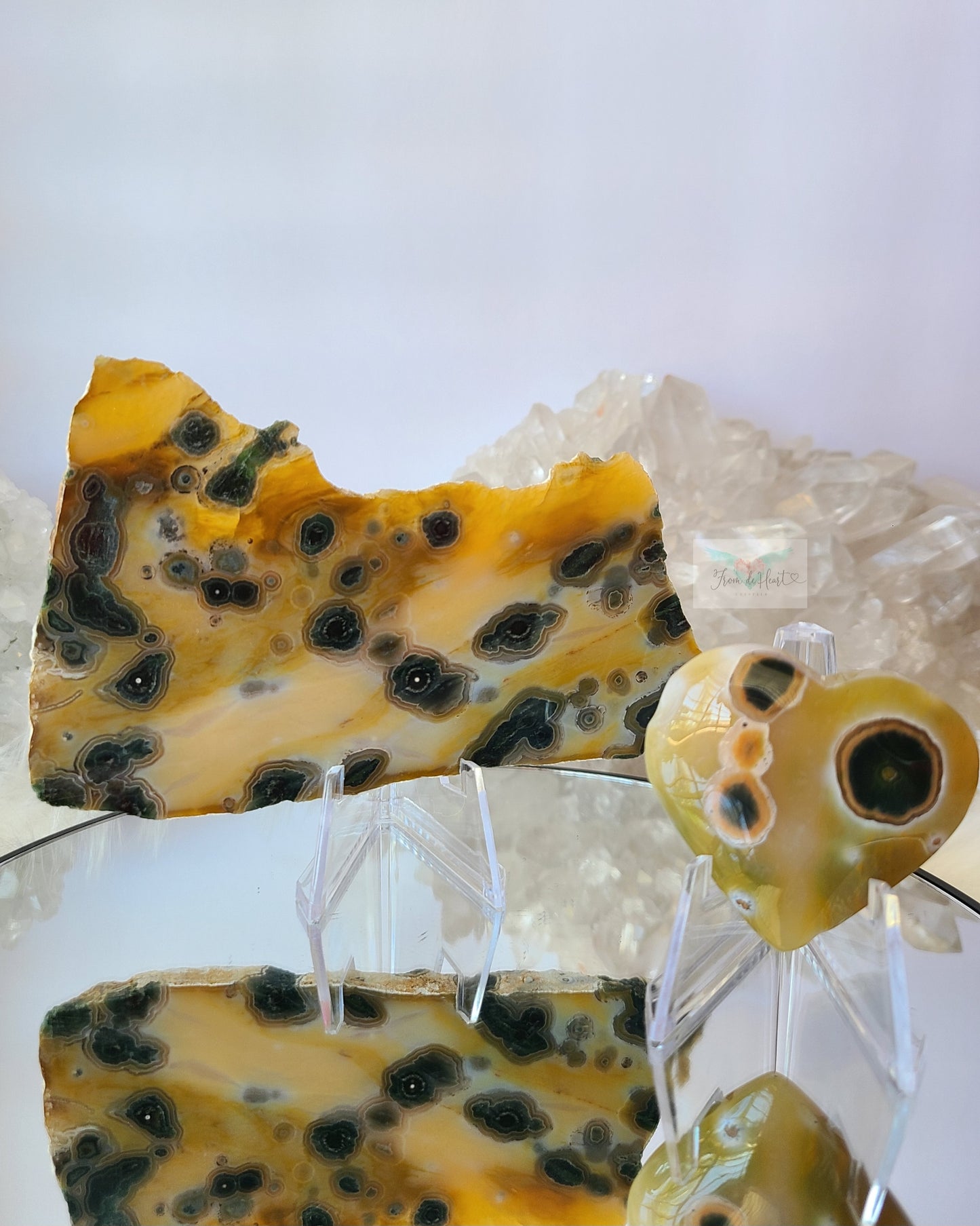 Sunny Yellow 1st Vein Ocean Jasper Slab (Rare)