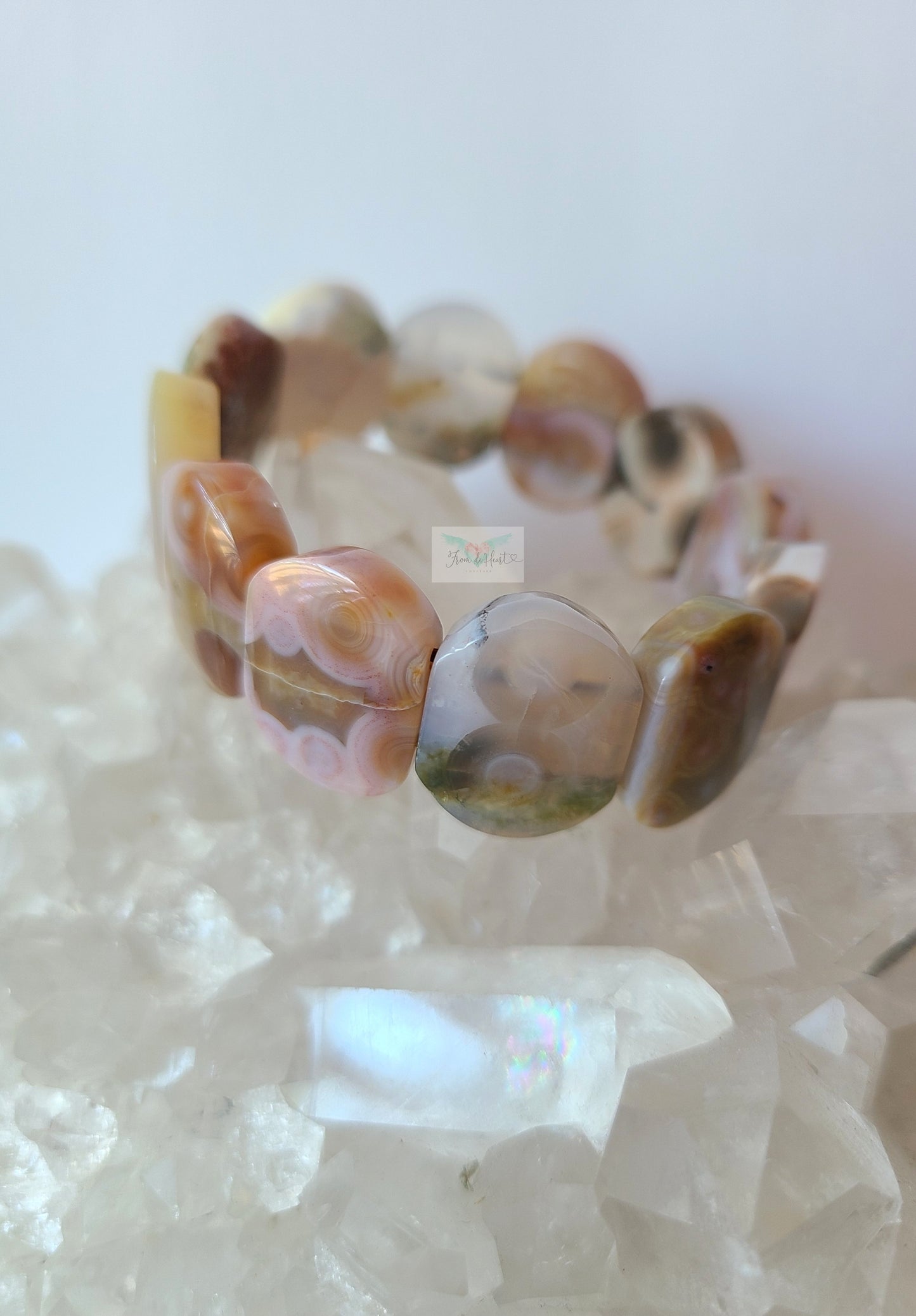 Oval Jelly Ocean Jasper Bracelet (Rare Find)