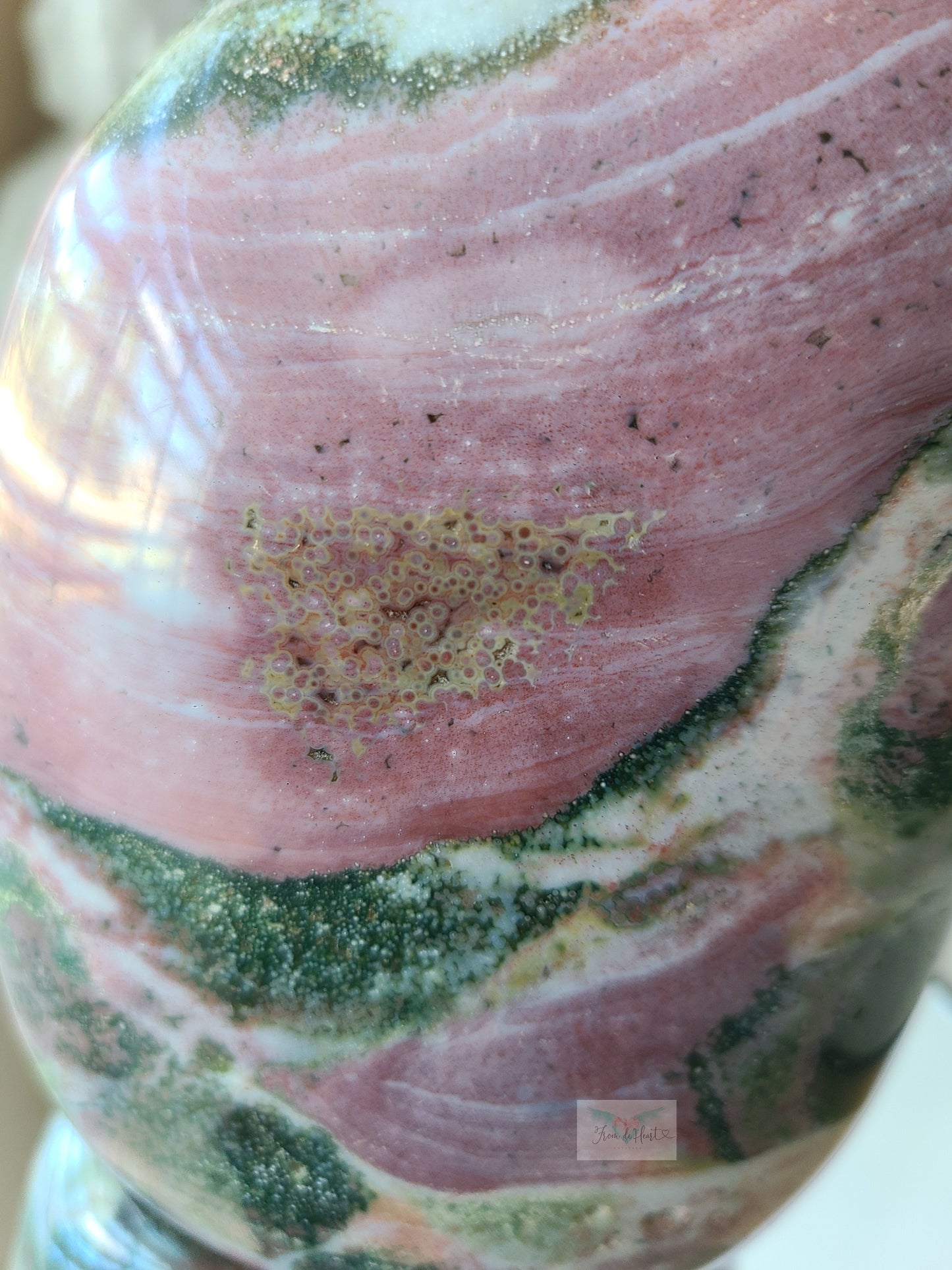 Pink Orbicular Ocean Jasper Free form (Large) (Rare Find)