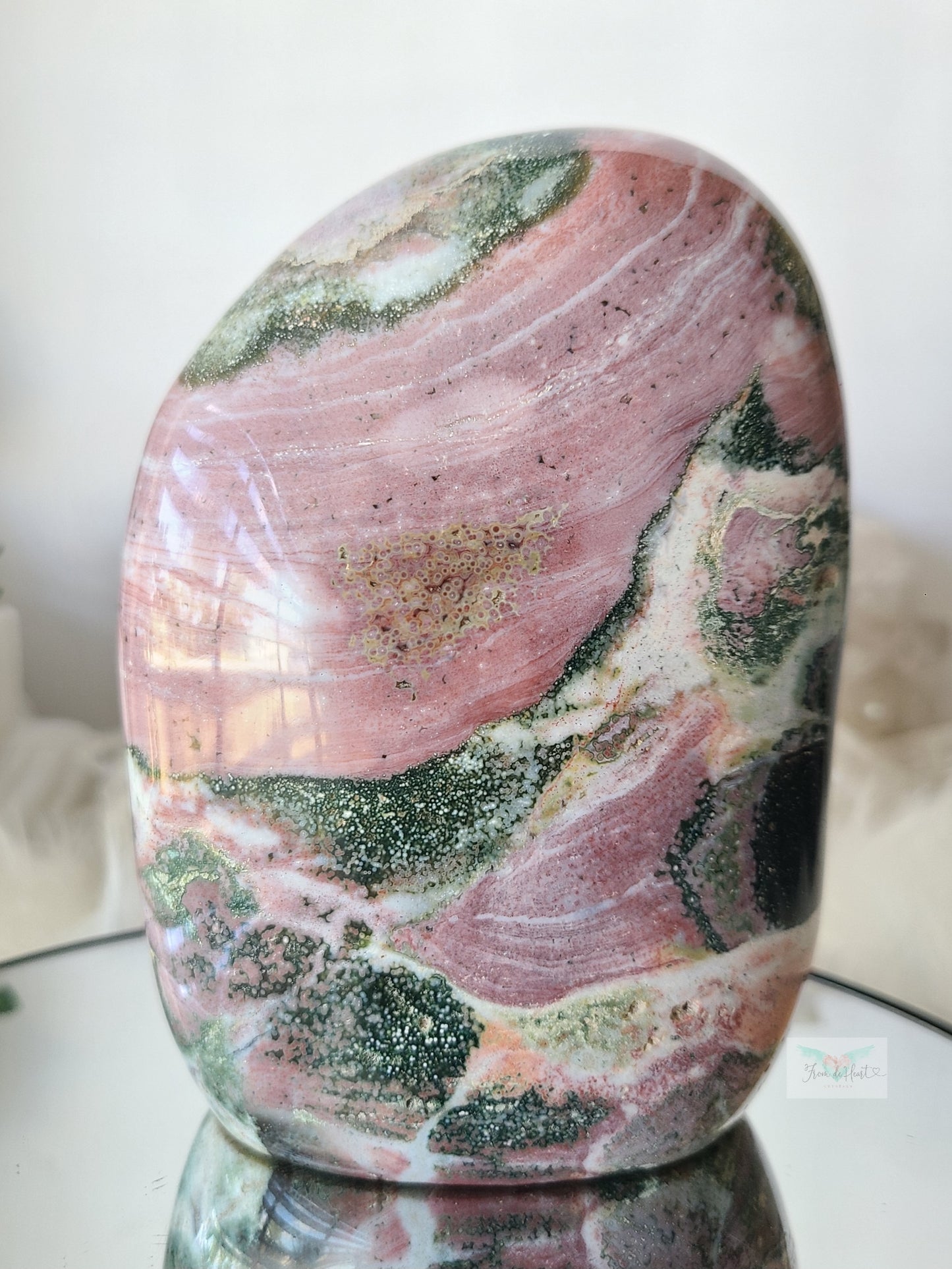 Pink Orbicular Ocean Jasper Free form (Large) (Rare Find)