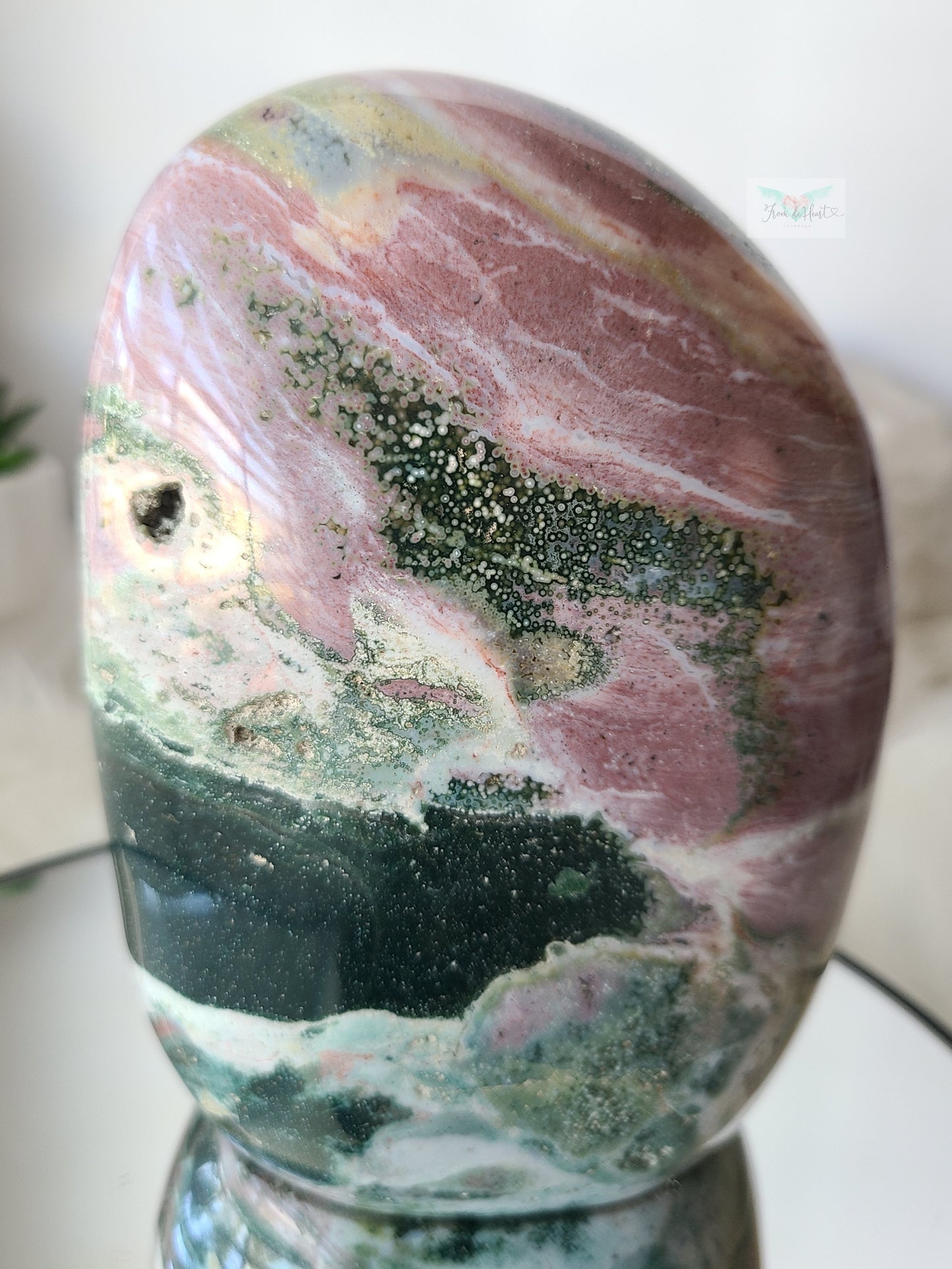 Pink Orbicular Ocean Jasper Free form (Large) (Rare Find)