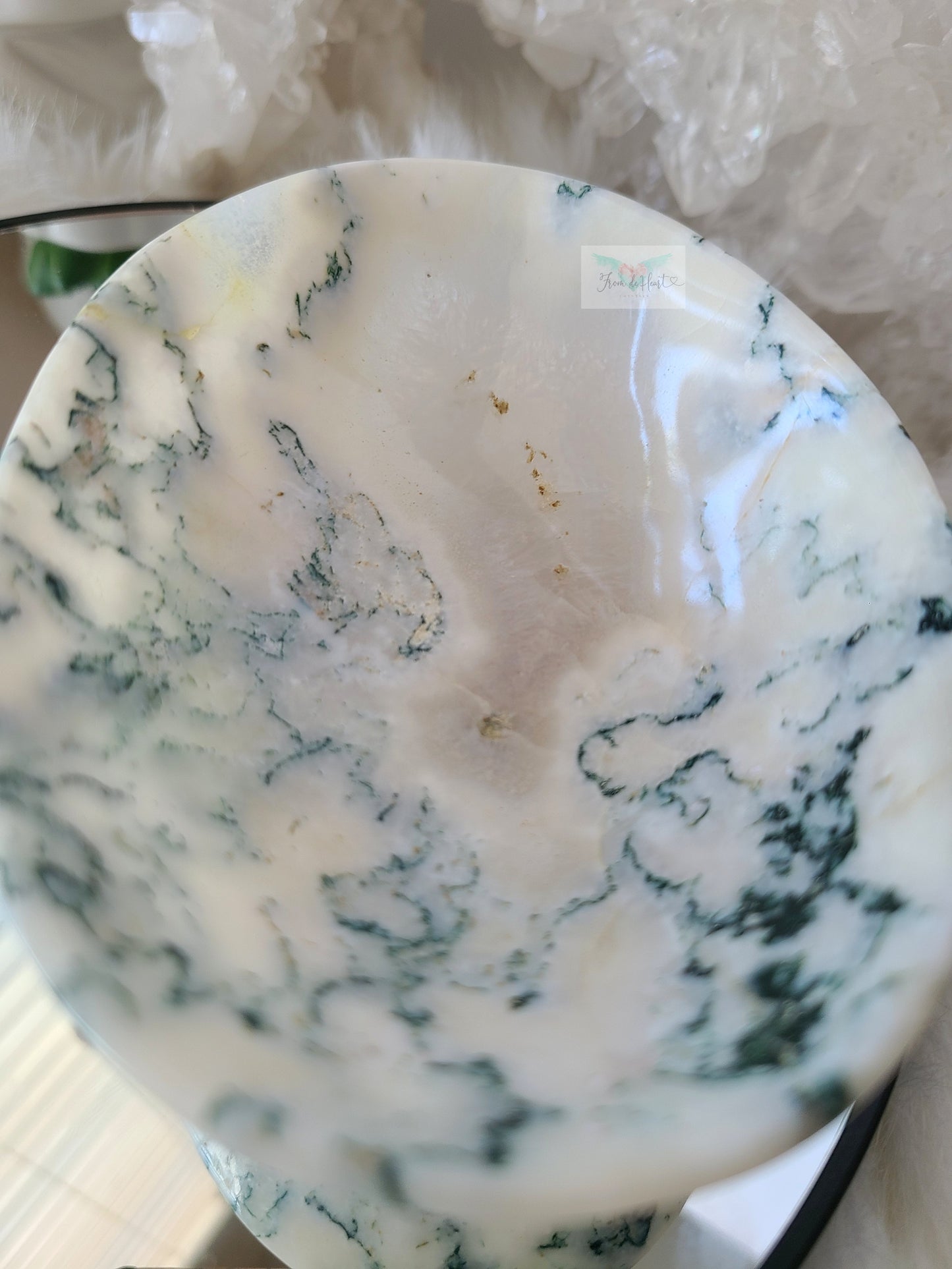White Moss Agate Bowl