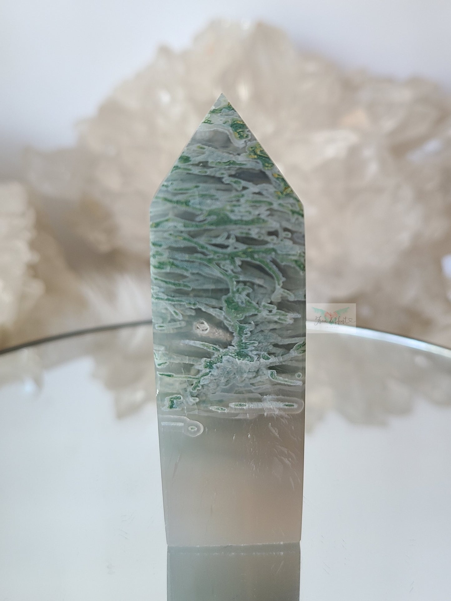 Icy Moss Agate Tower (C)