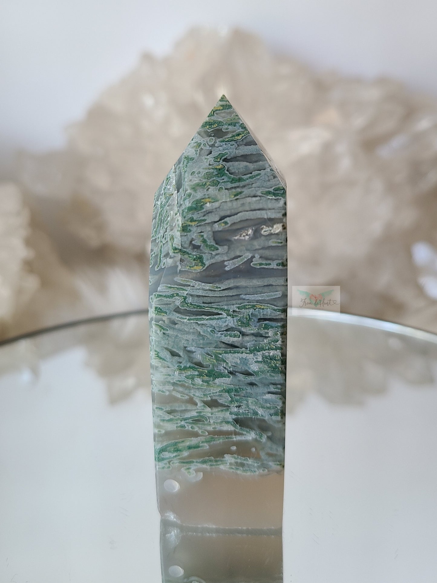 Icy Moss Agate Tower (C)