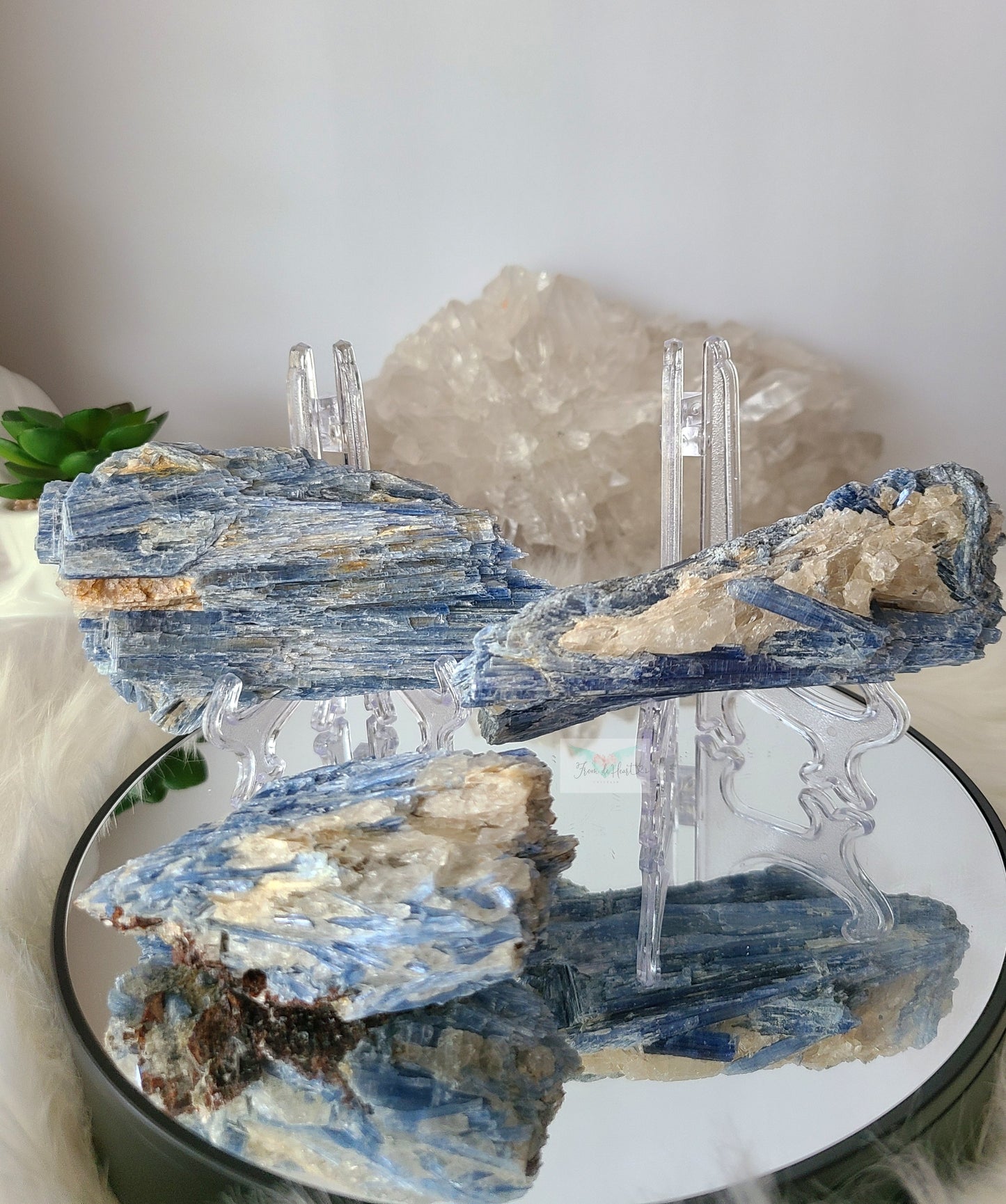 Blue Kyanite with Quartz and Black Tourmaline (F)