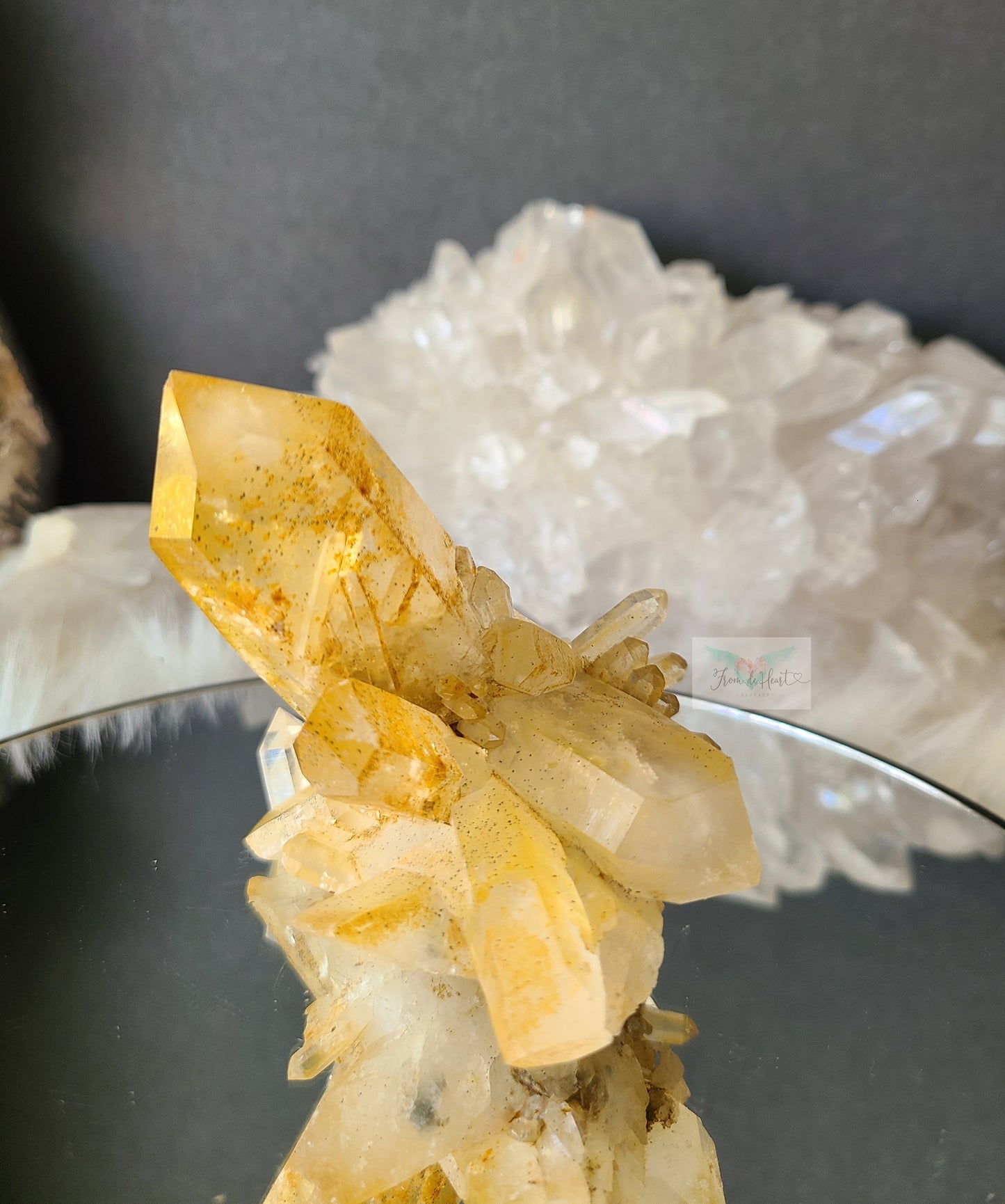 Limonite Quartz: Dendritic Golden Healer Cluster (A)