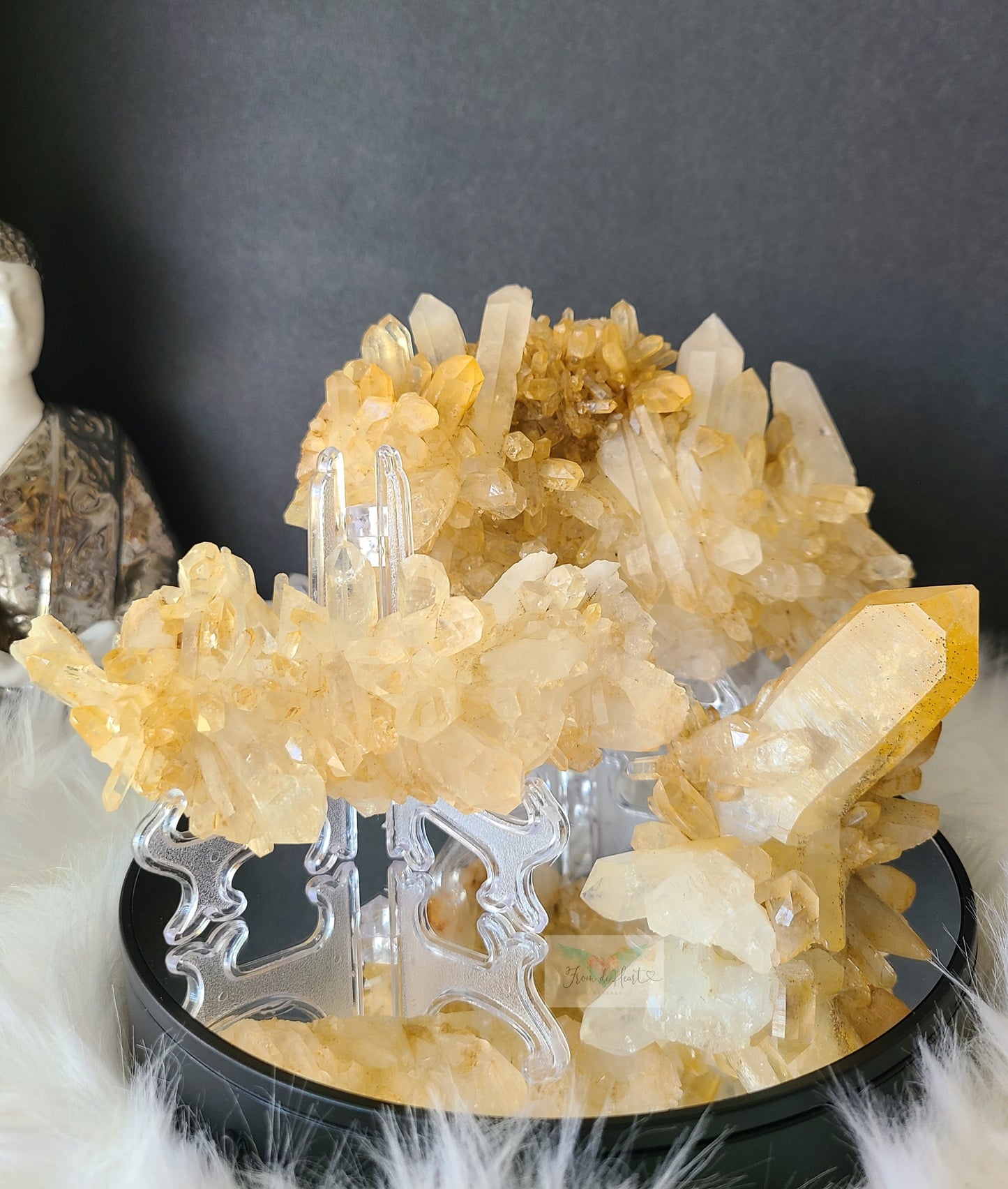 Limonite Quartz: Dendritic Golden Healer Cluster (A)