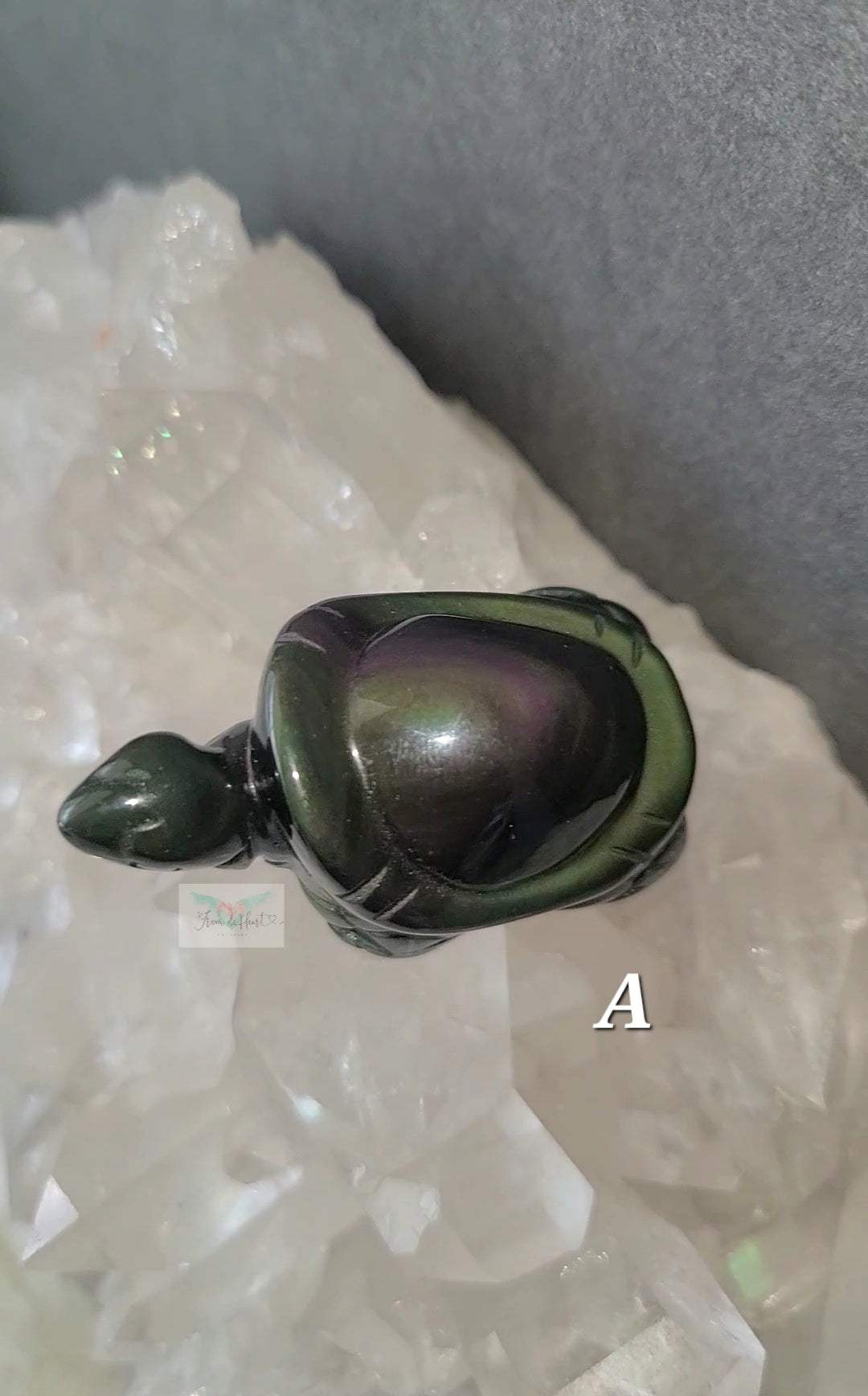 Rainbow Obsidian Turtle (Carving)