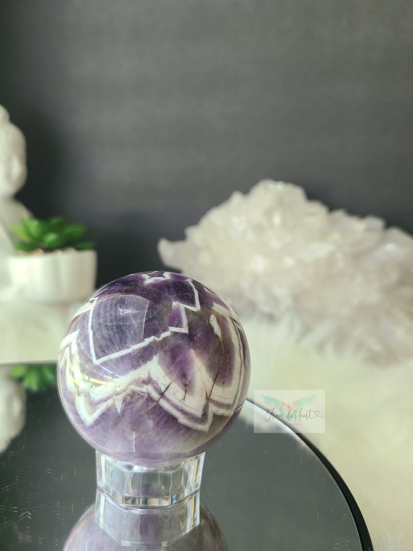 Chevron Amethyst Sphere