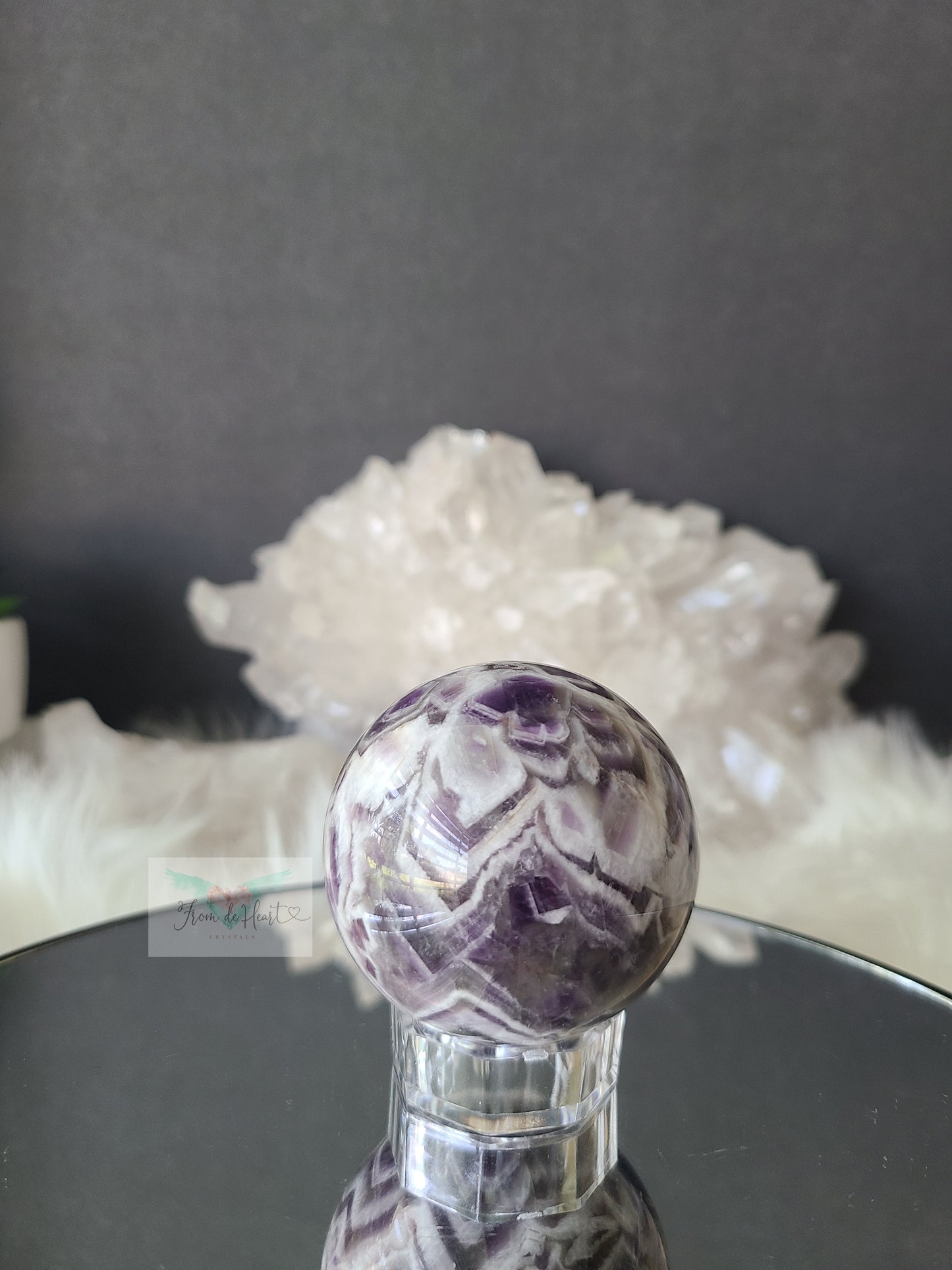 Chevron Amethyst Sphere