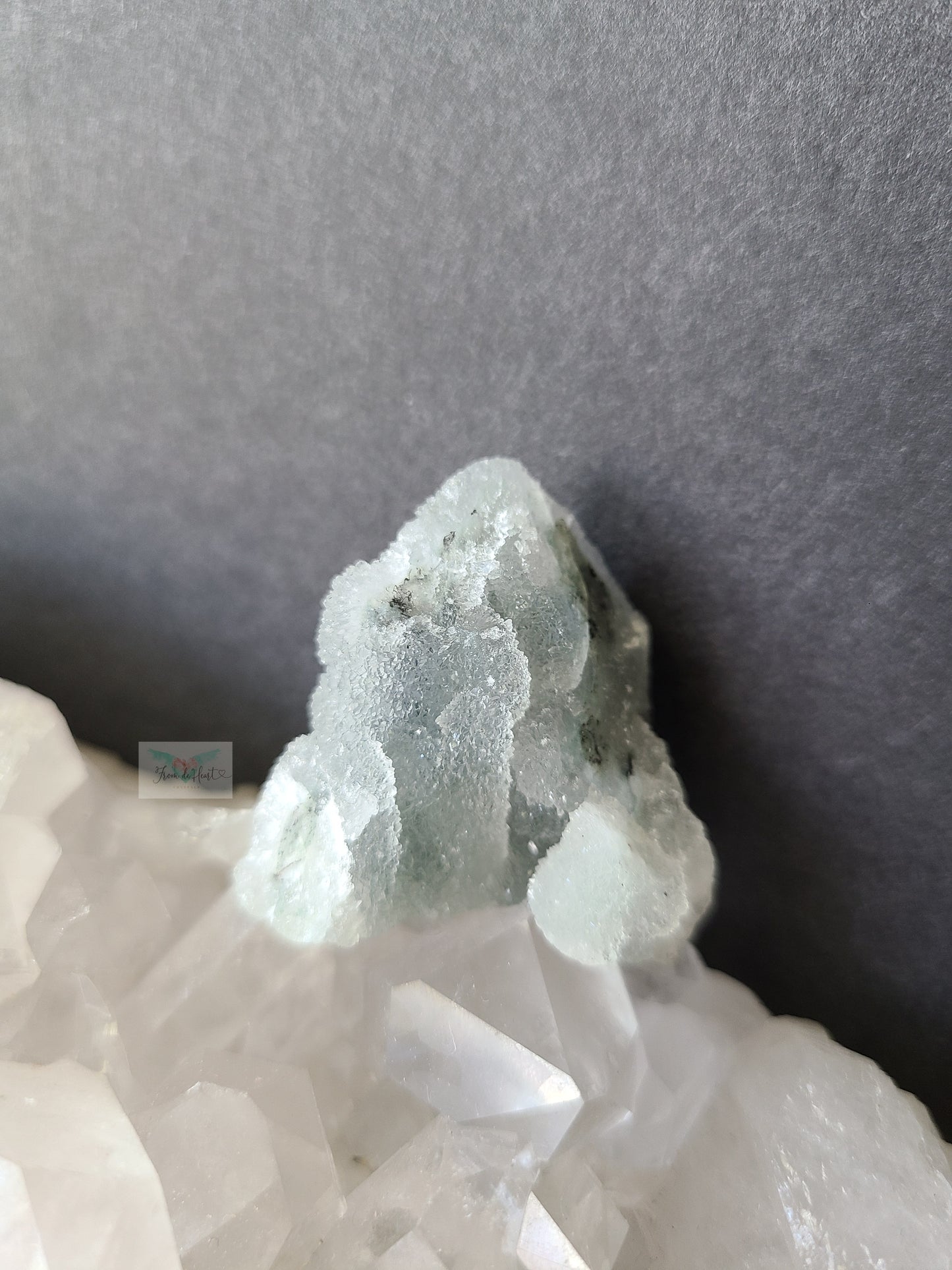 Raw blue chalcedony and Apophyllite Cluster