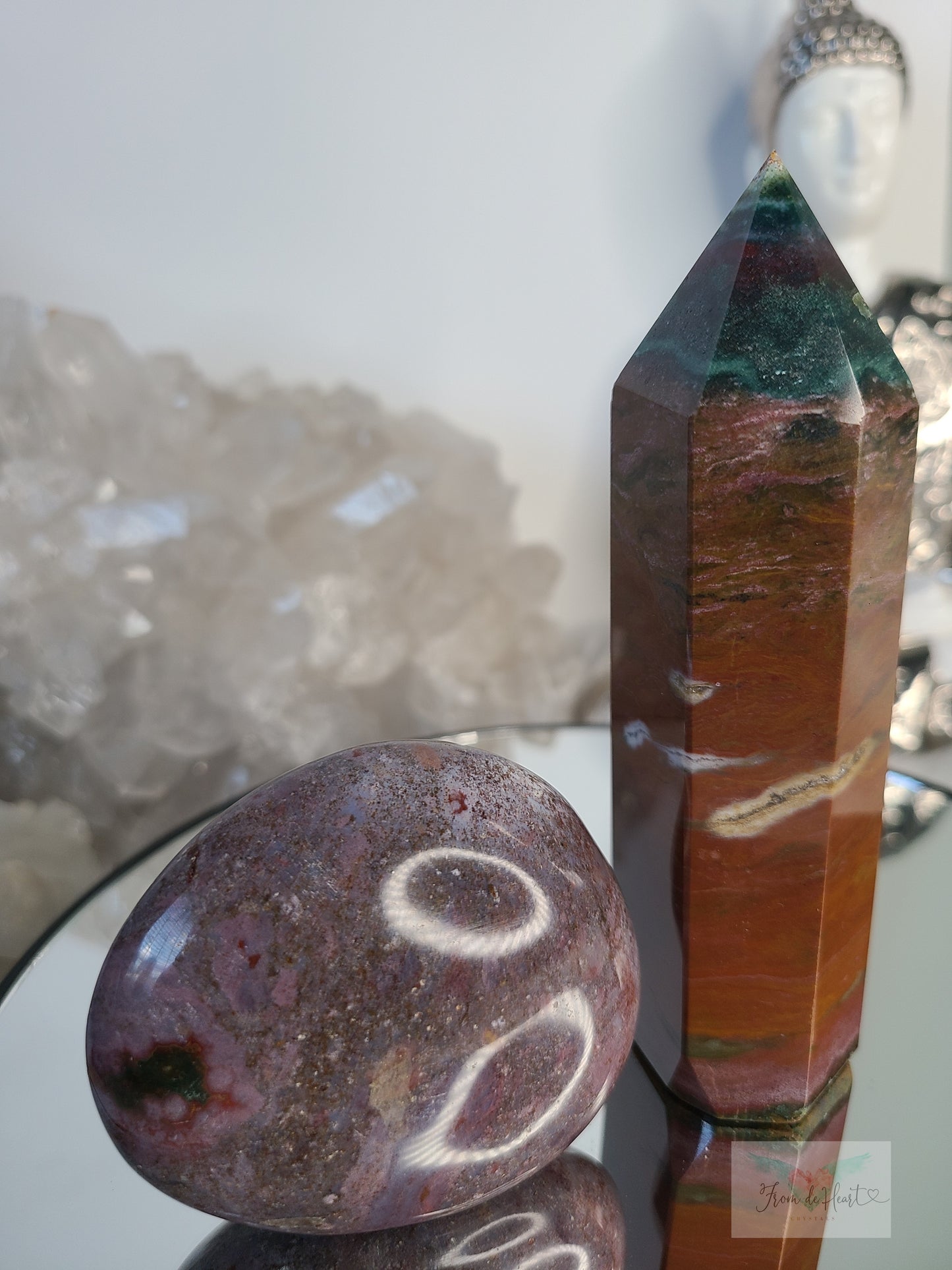 Ocean Jasper Tower and Palm stone