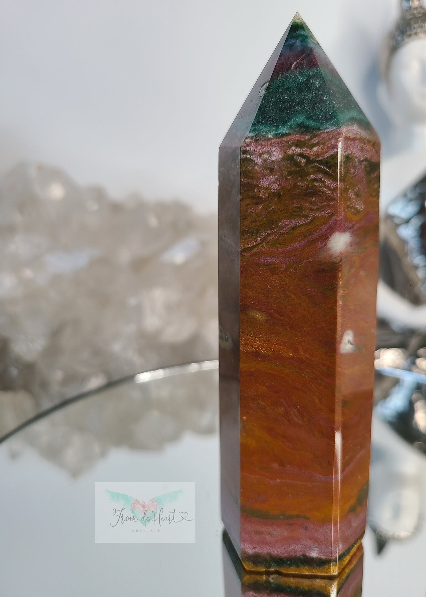 Ocean Jasper Tower and Palm stone