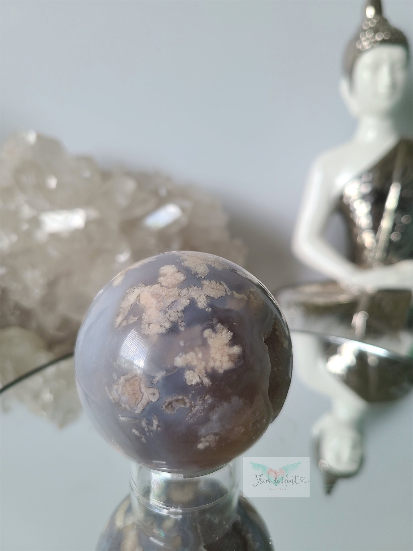 Blue Flower Agate Sphere