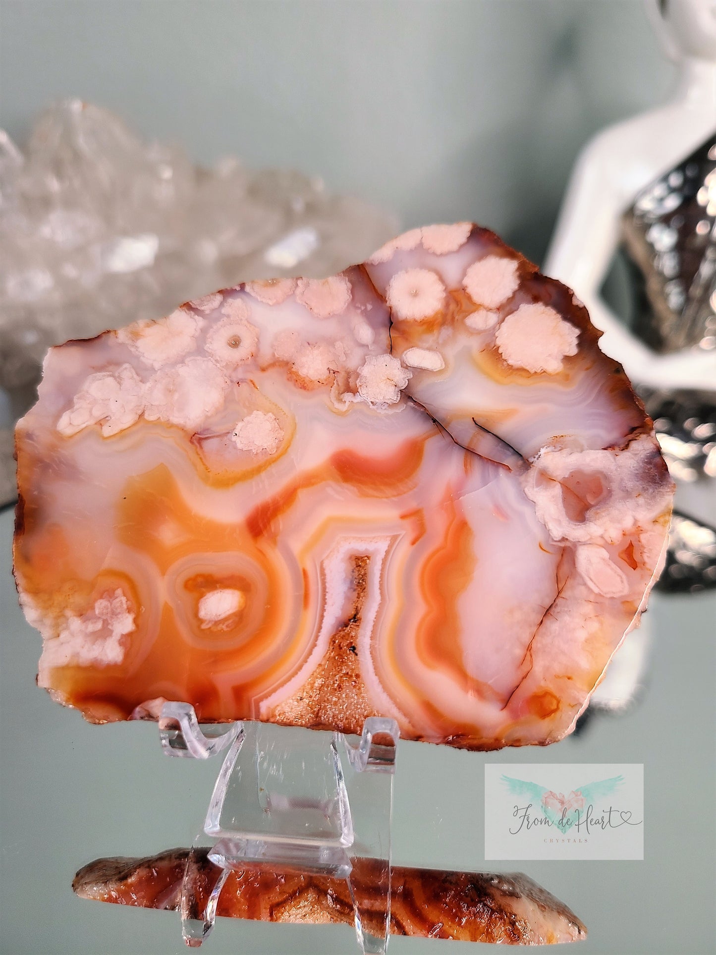 Carnelian Flower Agate Slab (High Quality)