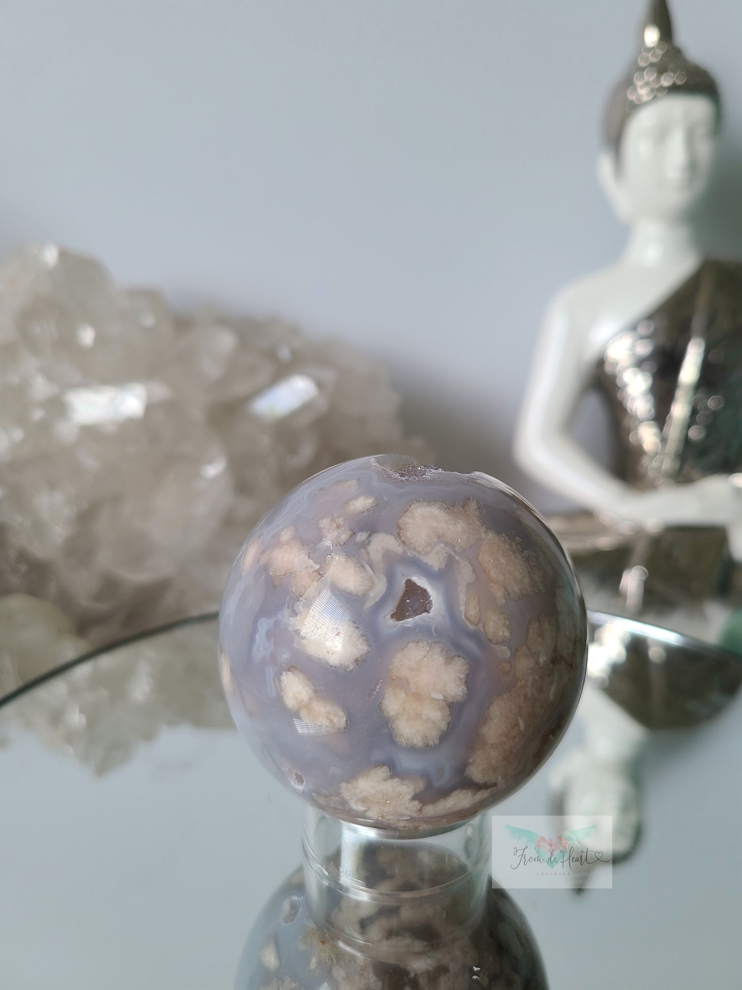 Blue Flower Agate Sphere